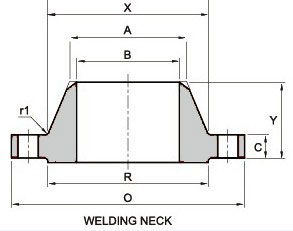 ANSI B16.47 600lb API Welding Neck Flanges Dimensions & Weight